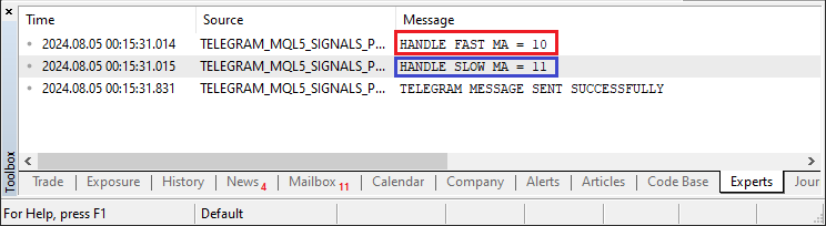 INDICATOR HANDLES PRINTOUT