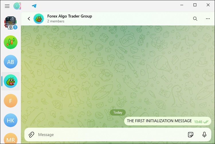 TELEGRAM FIRST INITIALIZATION MESSAGE