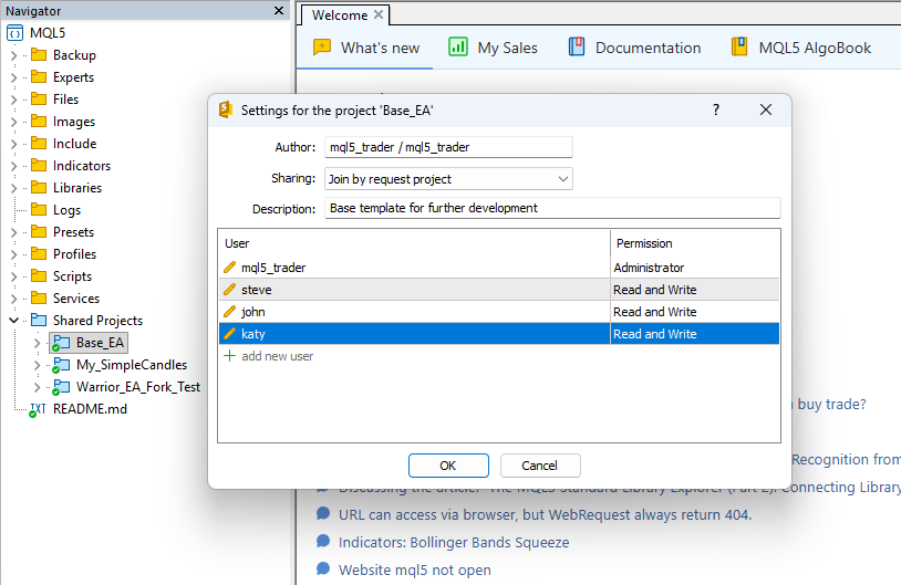 Shared projects Shared projects