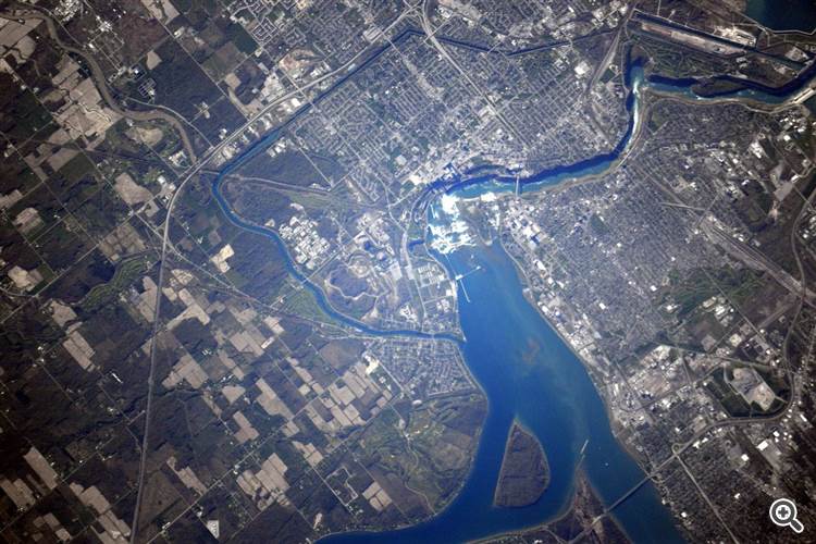 Niagara Falls view from space