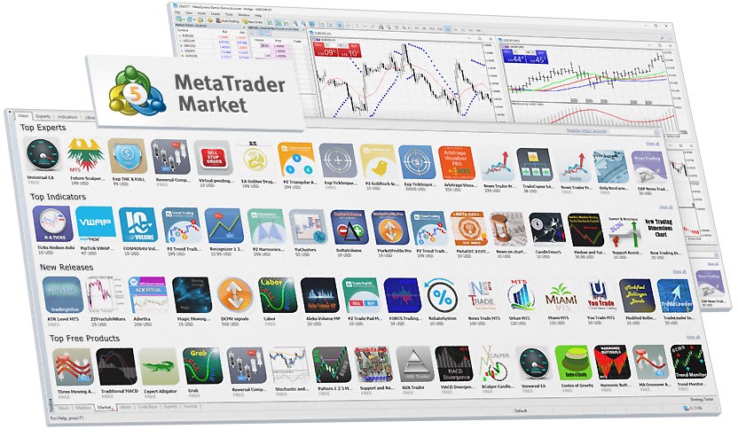 The new MetaTrader Market features app selections and sub-categories