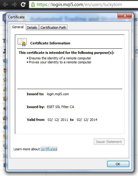 certificate valid 