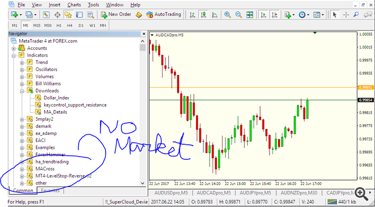 Market not in navigator even after restart