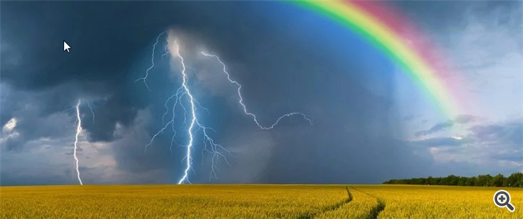 Thunderstorm and rainbow