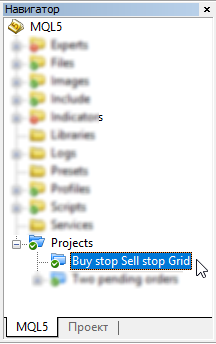 Проект Советник Buy stop Sell stop Grid в виде класса
