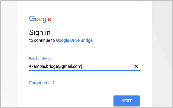 Google account sign-in page