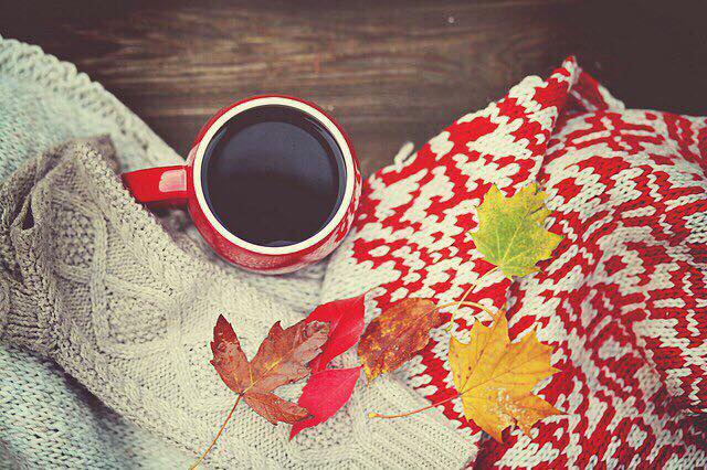 Jumper and tea in autumn