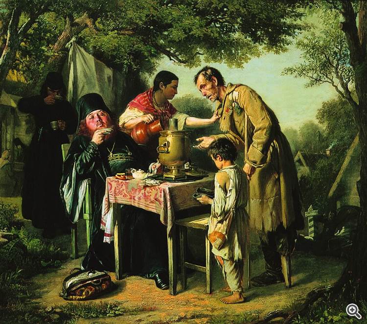 Perov V.G. Fiesta del té en Mytishchi, cerca de Moscú. 1862