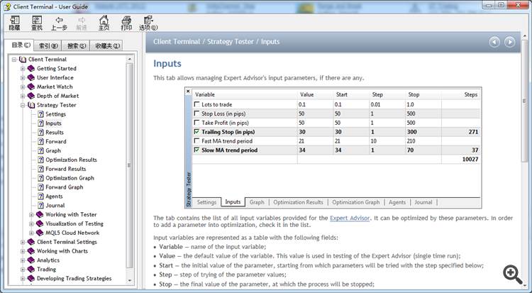 Screenshot - Client Terminal Help