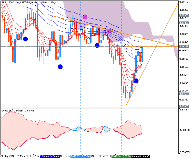 EUR/USD daily chart by Metatrader 5