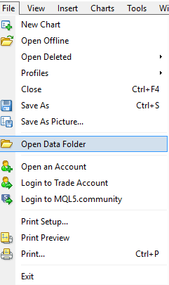 1. Data Folder öffnen