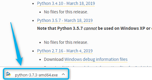 Exécuter le setup Python