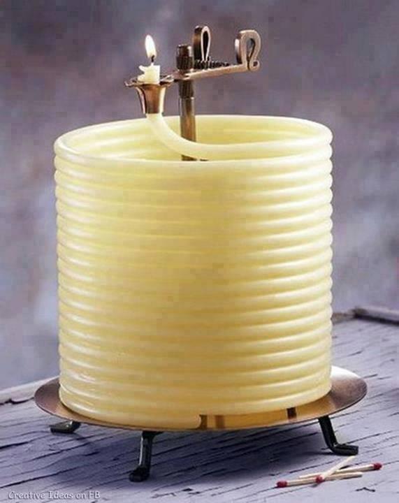 A candle with 144 hours of burning time 