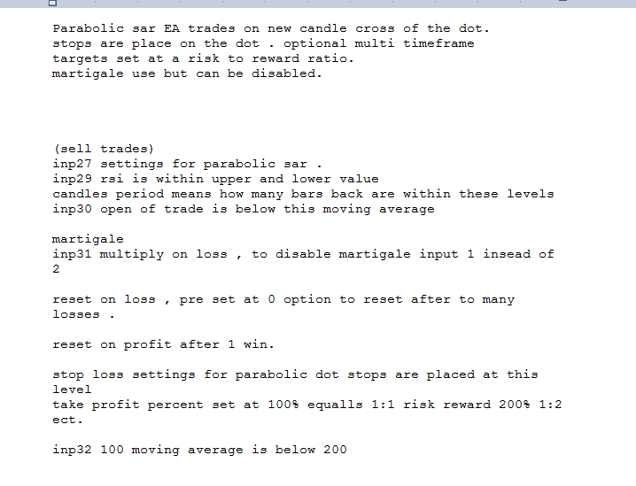 Parabolic sar EA