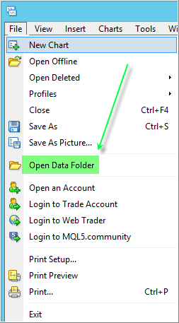 Open data Folder