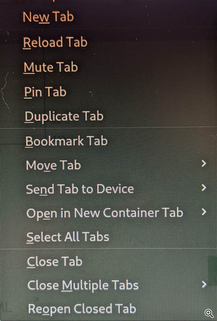 Reopen Closed Tab Option In Right-Click Menu