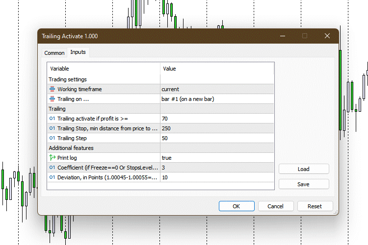 Trailing Activate - expert for MetaTrader 5 