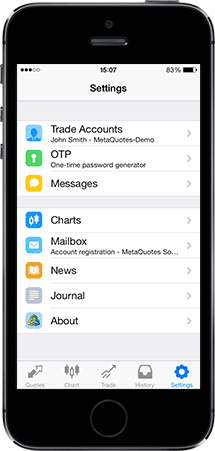 Nova MetaTrader 5 para iOS com autenticação de dois fatores  e suporte VoiceOver