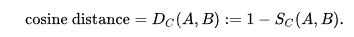 Cosine distance and cosine similarity