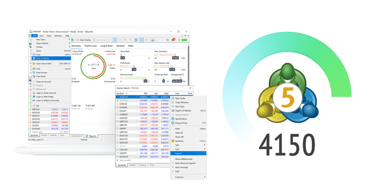 Новая версия платформы MetaTrader 5 build 4150: экспорт торгового отчета и новые методы машинного обучения в MQL5