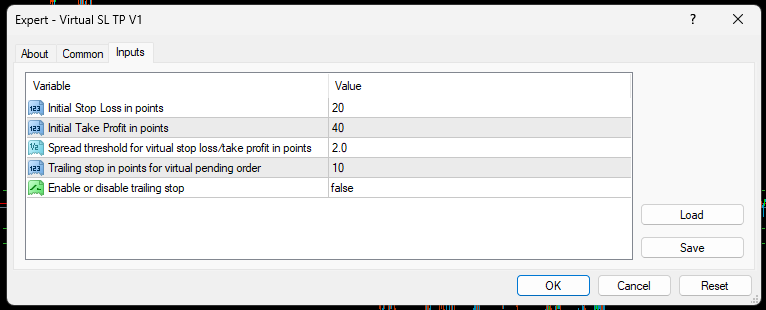 Virtual SL TP Pending with SL Trailing for Symbol Chart