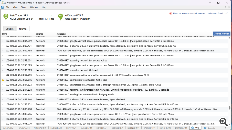 i have a problem with my VPS such as it looses its connections with the broker and am eperiencing delayed execution,please help