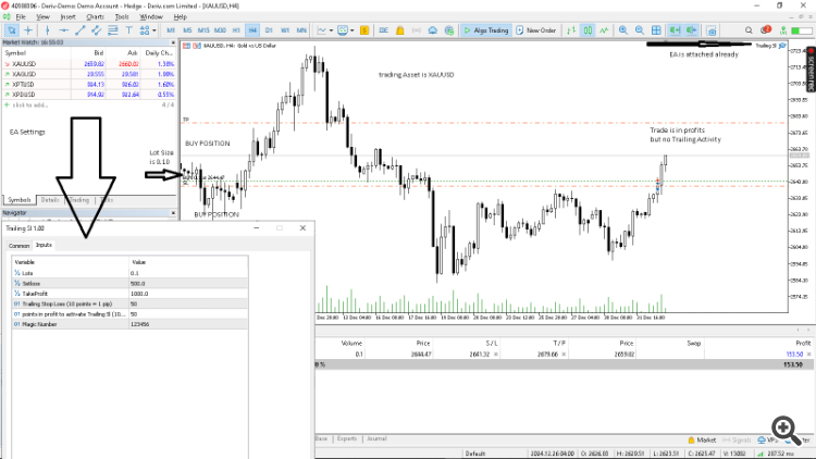 Trailing Xl on XAuusd