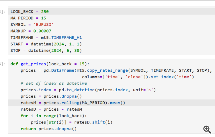 Model as coded in python