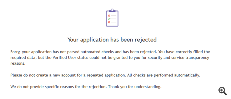 Your application has been rejected