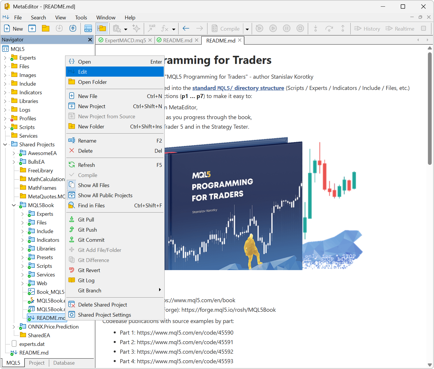 Добавлено отображение и редактирование файлов Markdown