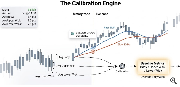 Creating an EMA Crossover Forward Simulation (Culmination): Interactive Synthetic Candles