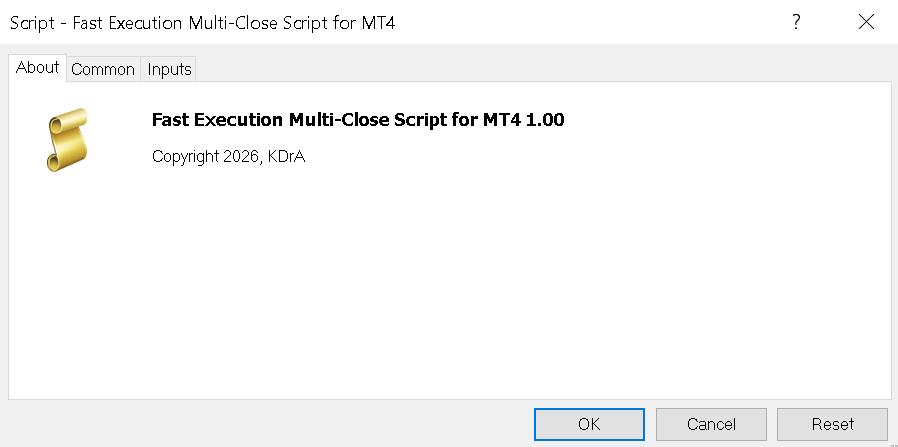 Fast Execution Multi-Close Script for MT4