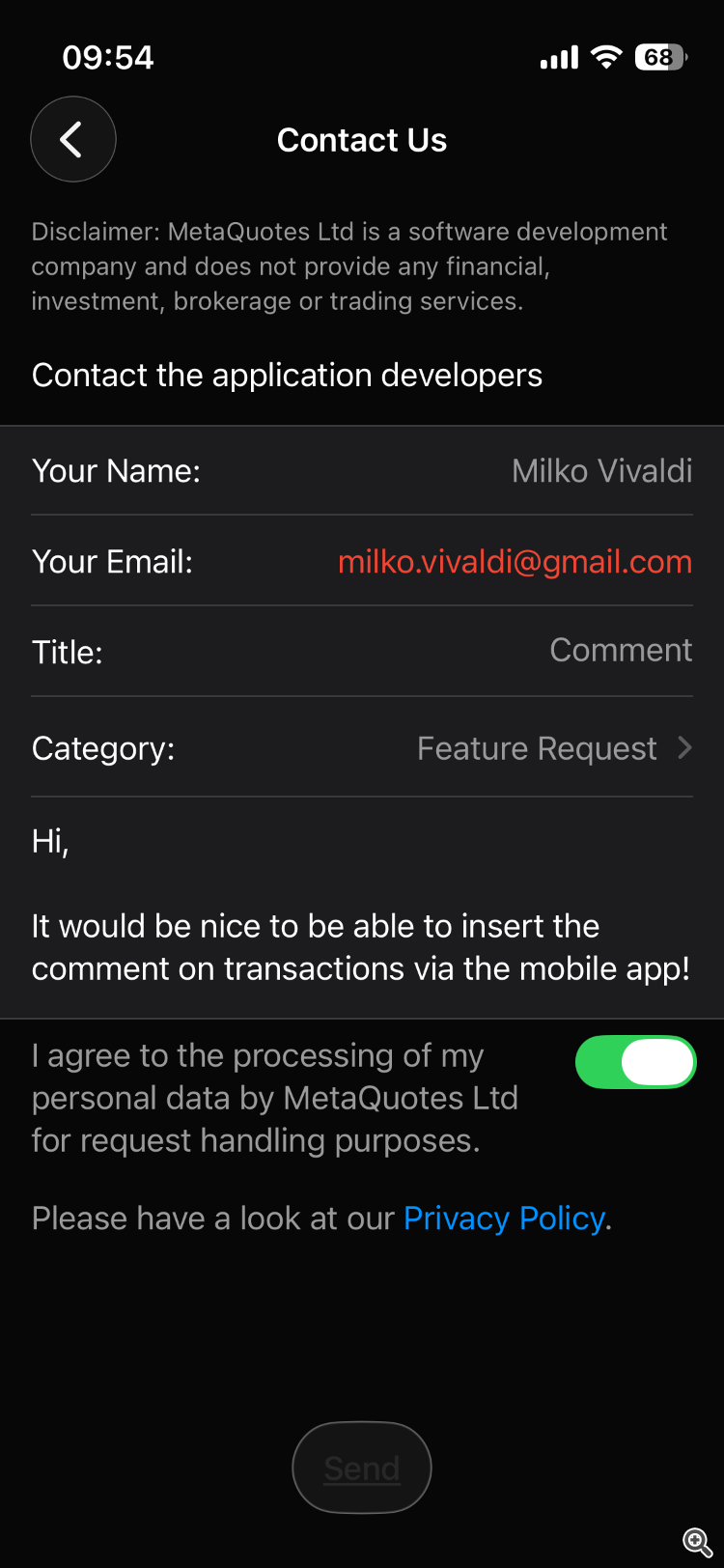 Mobile App problem