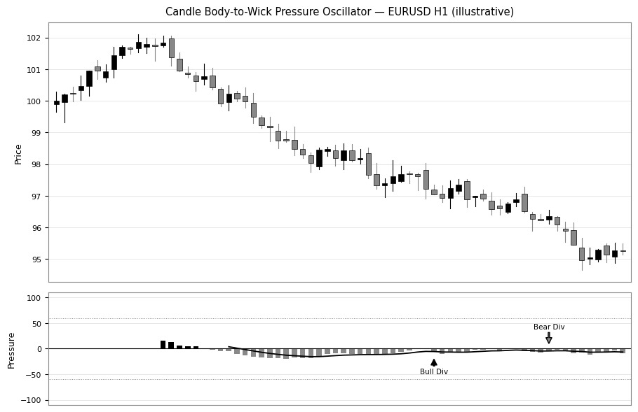 Candle Body-to-Wick Pressure Oscillator