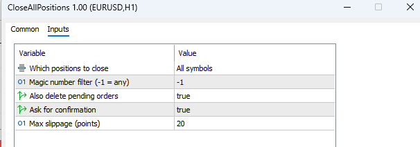 Close All Positions and Pending Orders