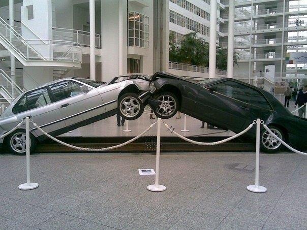 Monument to the BMW vs Mercedes confrontation