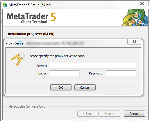 servidor proxy mt4