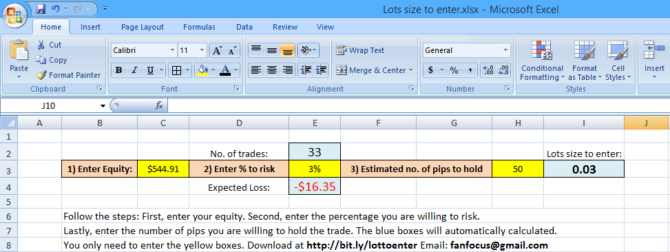 Forex Trading Lot Size Calculator - 