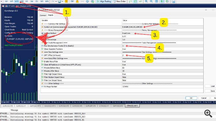 EuroSurge MT5 v3.0 inputs overview