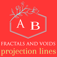 A B fractals and voids projection lines