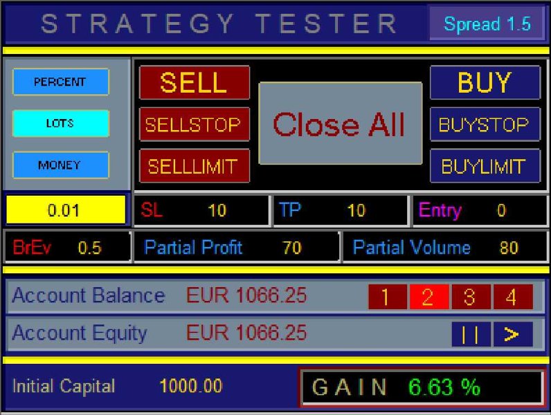Снимок экрана #1 Trade Panel And Strategy Tester