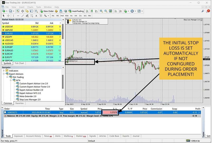スクリーンショット #7 Stop Loss Manager Eval MT4