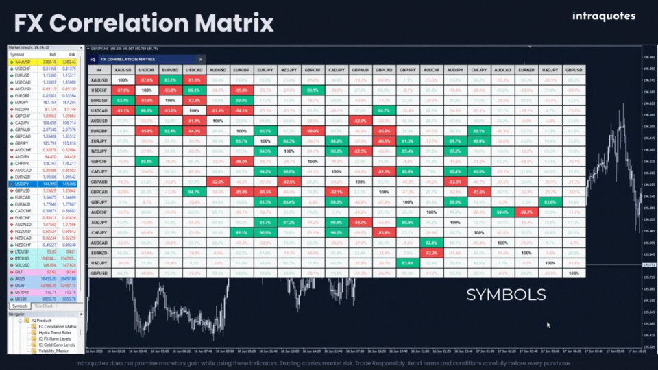 Screenshot #5 IQ FX Correlation Matrix