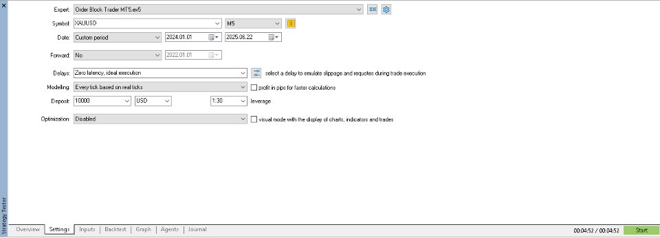 Screenshot #2 Order Block EA MT5