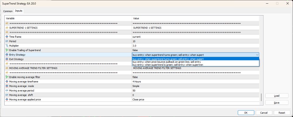 Captura de pantalla #8 Supertrend Strategy EA MT4
