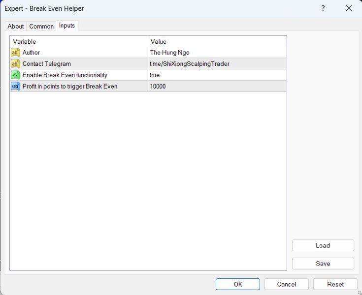 Screenshot #3 Break Even Helper MT4