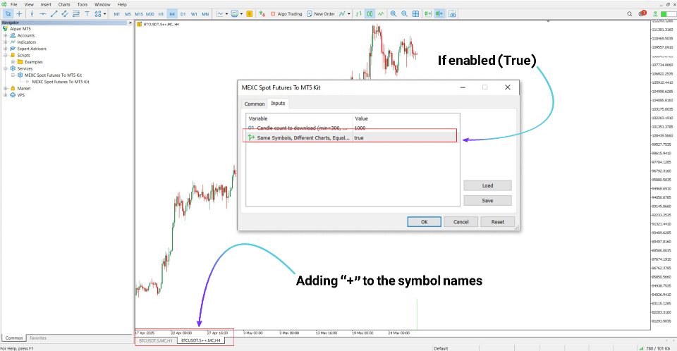 Screenshot #5 Connect MEXC Spot And Futures to MT5 Service