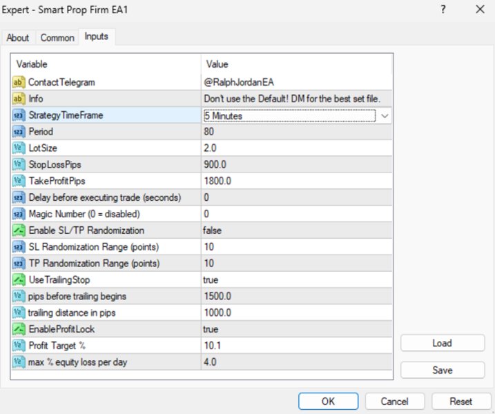 Screenshot #1 Smart Prop Firm EA MT4