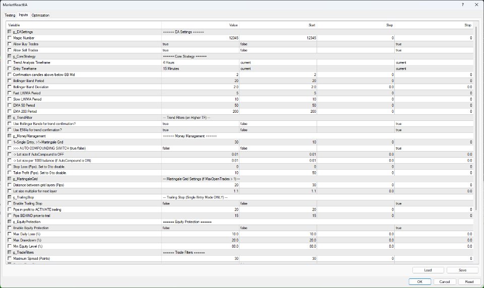 Screenshot #2 MarketReact EA