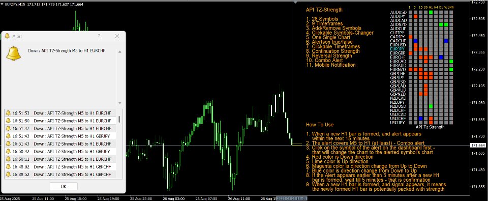 Capture d'écran #1 API Tz Strength MT5